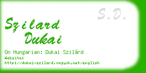szilard dukai business card